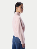 Kaschmirpullover mit Knopfleiste und Stehkragen