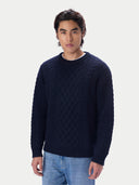 Kaschmirpullover mit Aran-Zopfmuster, Rundhals