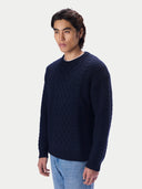 Kaschmirpullover mit Aran-Zopfmuster, Rundhals