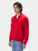 Kaschmir-Strickjacke mit spitzem Kragen und Reißverschluss