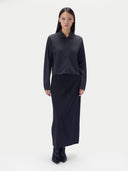 Kaschmir-Seide Strickjacke, kurz, mit Reißverschluss