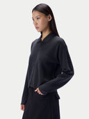 Kaschmir-Seide Strickjacke, kurz, mit Reißverschluss