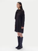 Kaschmirkleid in Tunikaform mit Schalgürtel