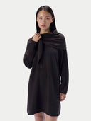 Kaschmirkleid in Tunikaform mit Schalgürtel