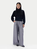 Kaschmirpullover mit Knopfleiste und Stehkragen