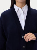 Kaschmir-Strickjacke mit lockerer Passform und V-Ausschnitt