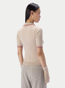 Kaschmir-Seiden-Polopullover im Rippstrick