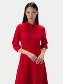 Kaschmir-Polokleid mit Kokonärmeln