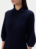Kaschmir-Polokleid mit Kokonärmeln