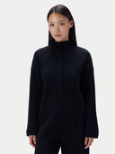 Kaschmirpullover mit Zopfgeflecht und Stehkragen