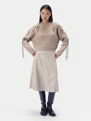 CashmeReborn Pullover mit mongolischem Knoten-Zopfmuster