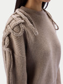 CashmeReborn Pullover mit mongolischem Knoten-Zopfmuster