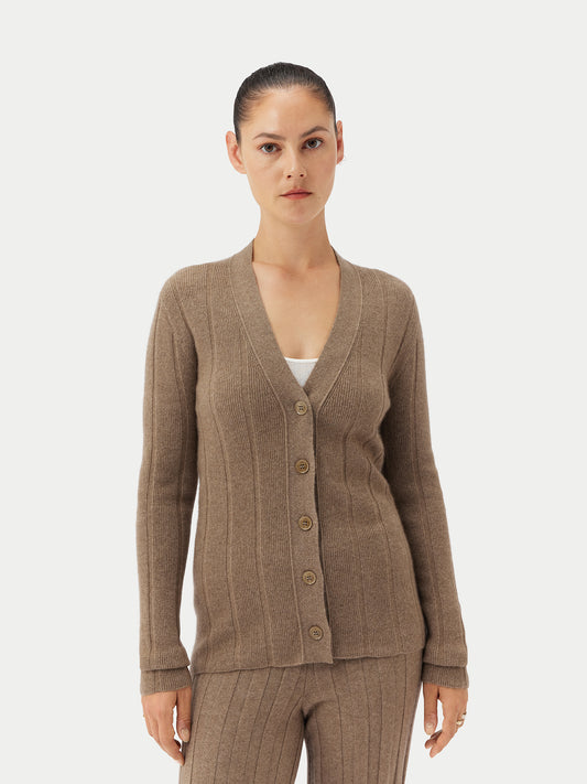 Kaschmir Strickjacke mit Knopfleiste