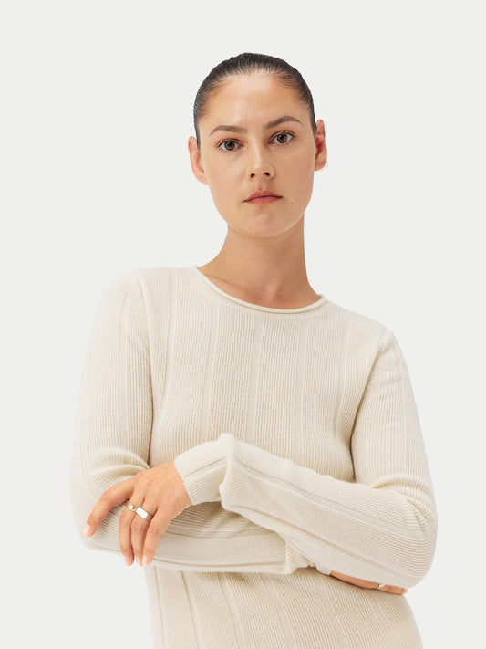 Kaschmir Pullover mit C-Ausschnitt