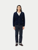Herren V-Ausschnitt Kaschmirstrickjacke Marineblau | GOBI Cashmere