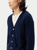 Herren V-Ausschnitt Kaschmirstrickjacke Marineblau | GOBI Cashmere