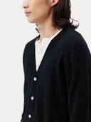 Herren V-Ausschnitt Kaschmirstrickjacke Schwarz | GOBI Cashmere
