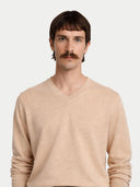 Herren V-Ausschnitt Pullover Beige | GOBI Cashmere