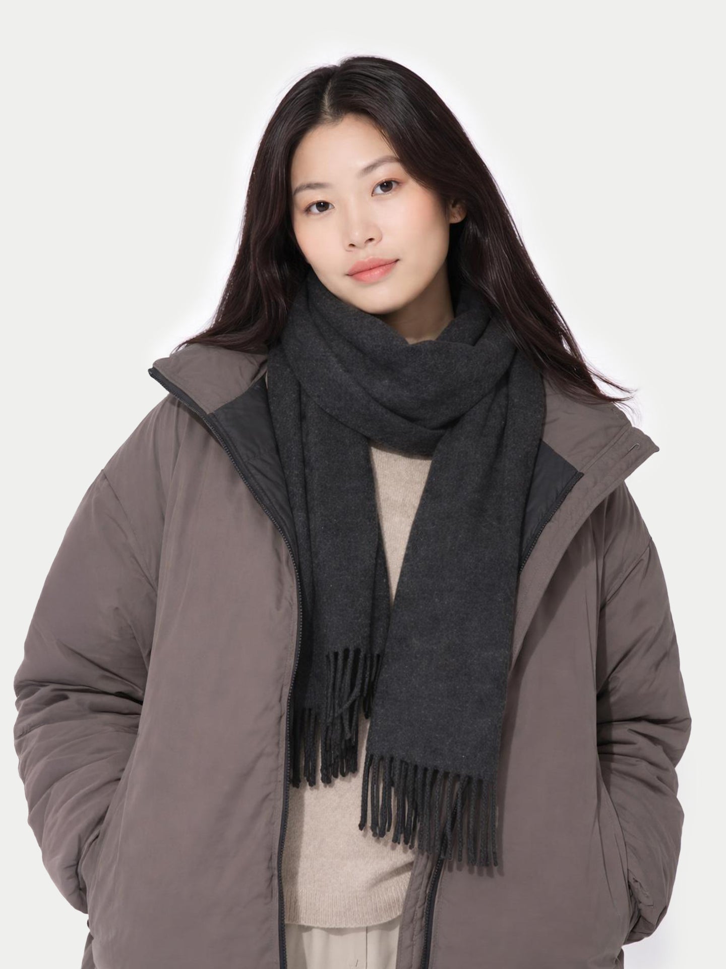 Kaschmirschal mit Fransen