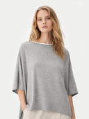 Timeless Kaschmir-Poncho mit Bootsausschnitt