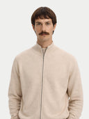 Basic Kaschmirstrickjacke mit Reißverschluss