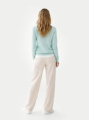 Damen Basic V-Ausschnitt Pullover Blaues Glas | GOBI Cashmere