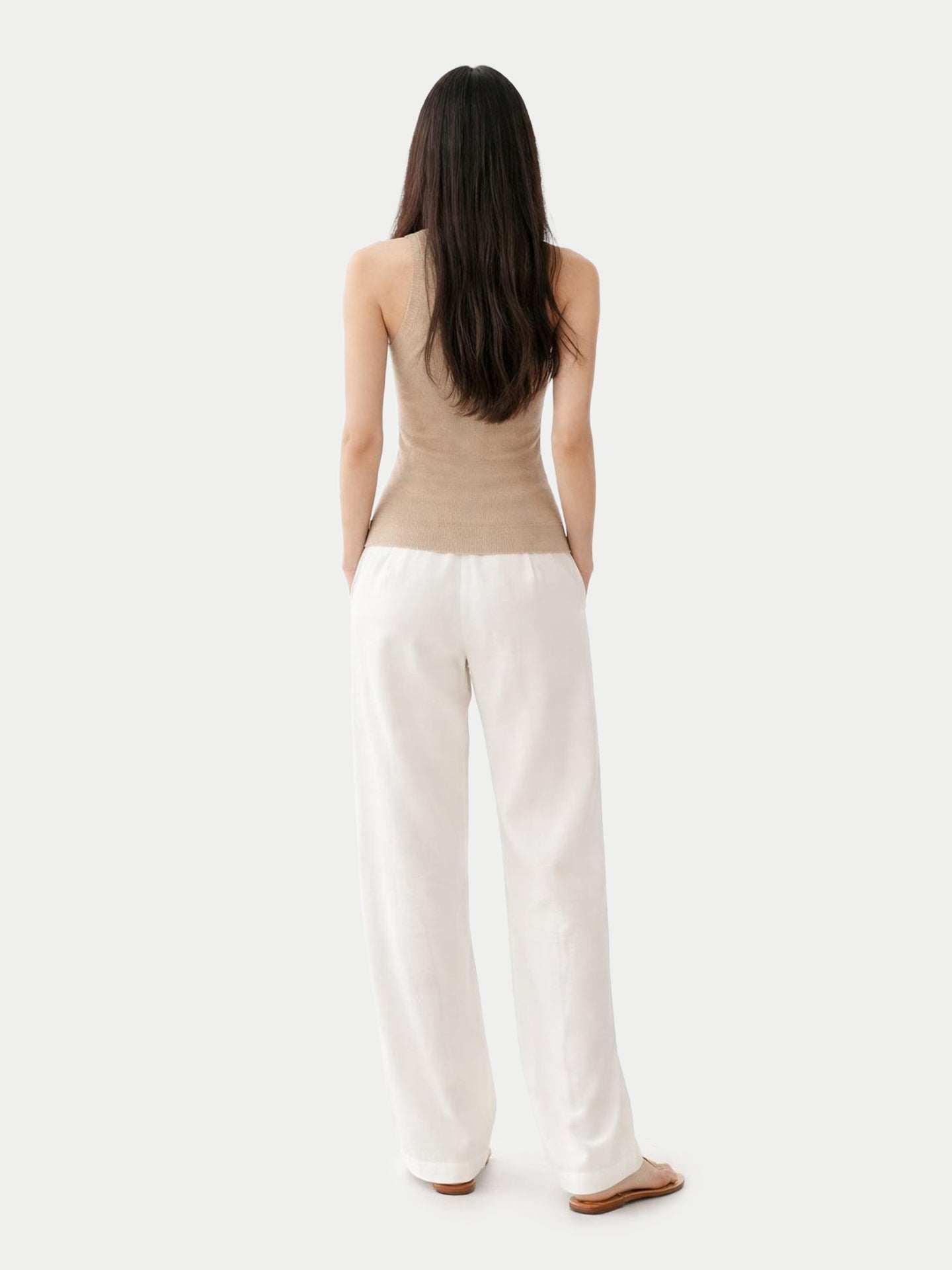 Naturfarbe Luxuriöses Kaschmir-Oberteil | GOBI Cashmere