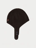 Kaschmir-Bonnet mit Rippstrick und Ohrenklappen