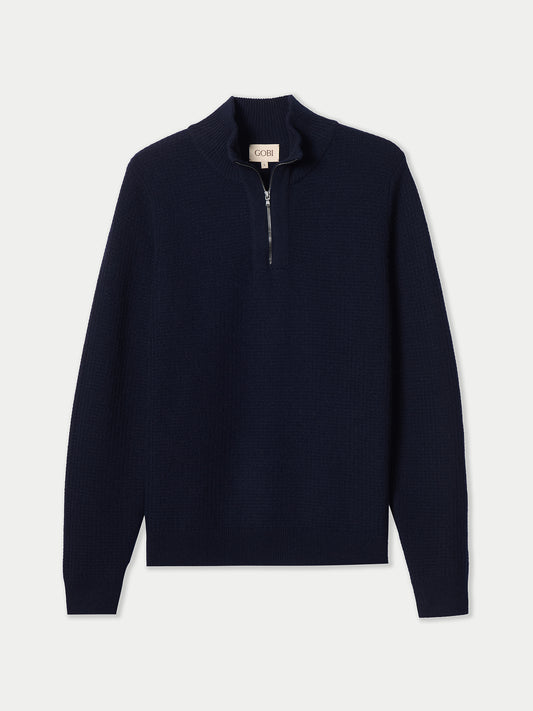 Herren Kaschmir-Pullover im Waffelstrick