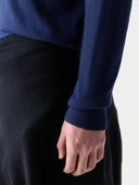 Herren Klassisches Polo-Shirt mit langen Ärmeln Mood Indigo - Gobi Cashmere