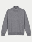 Kaschmir-Strickjacke mit durchgehendem Reißverschluss