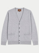Kaschmir-Strickjacke mit V-Ausschnitt und Taschen