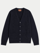 Kaschmir-Strickjacke mit V-Ausschnitt und Taschen