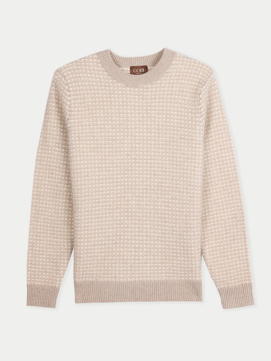 Herren Kaschmir-Pullover im Waffelstrick