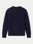 Kaschmirpullover mit Aran-Zopfmuster, Rundhals