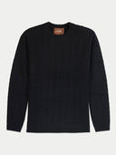 Kaschmir-Pullover mit Zopfmuster und Rundhalsausschnitt