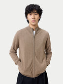 Basic Kaschmirstrickjacke mit Reißverschluss