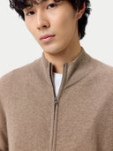 Basic Kaschmirstrickjacke mit Reißverschluss
