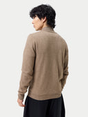 Basic Kaschmirstrickjacke mit Reißverschluss