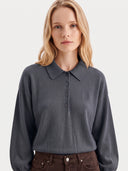 Kaschmir-Seidenpullover mit Polokragen