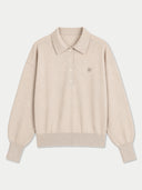 Kaschmir-Seidenpullover mit Polokragen