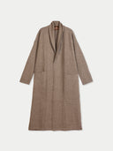 Lange Kaschmir-Strickjacke mit Schalkragen