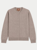 Feine Kaschmir-Strickjacke mit Rundhalsausschnitt