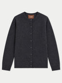 Feine Kaschmir-Strickjacke mit Rundhalsausschnitt