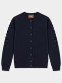 Feine Kaschmir-Strickjacke mit Rundhalsausschnitt