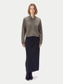 Kaschmir-Seide Strickjacke, kurz, mit Reißverschluss