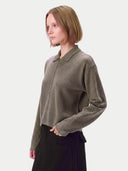 Kaschmir-Seide Strickjacke, kurz, mit Reißverschluss