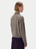 Kaschmir-Seide Strickjacke, kurz, mit Reißverschluss