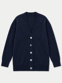 Kaschmir-Strickjacke mit lockerer Passform und V-Ausschnitt