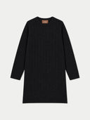 Langer Kaschmir-Pullover mit Zopfmuster